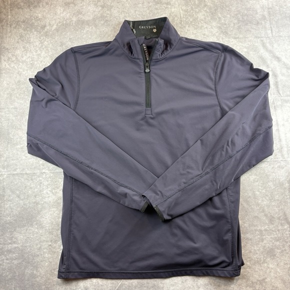 Greyson Tate Pullover Mens Medium Blue Purple 1/4 Zip Performance Golf Mock Neck - Picture 4 of 11